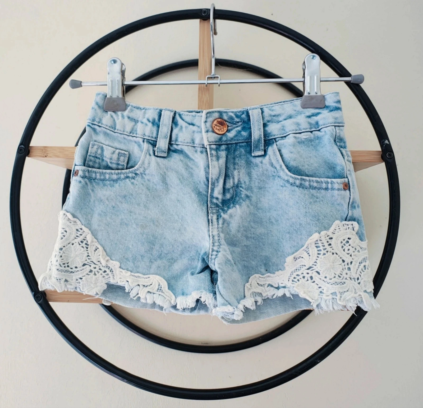 4 5 ans short en jean dentelle denim & co